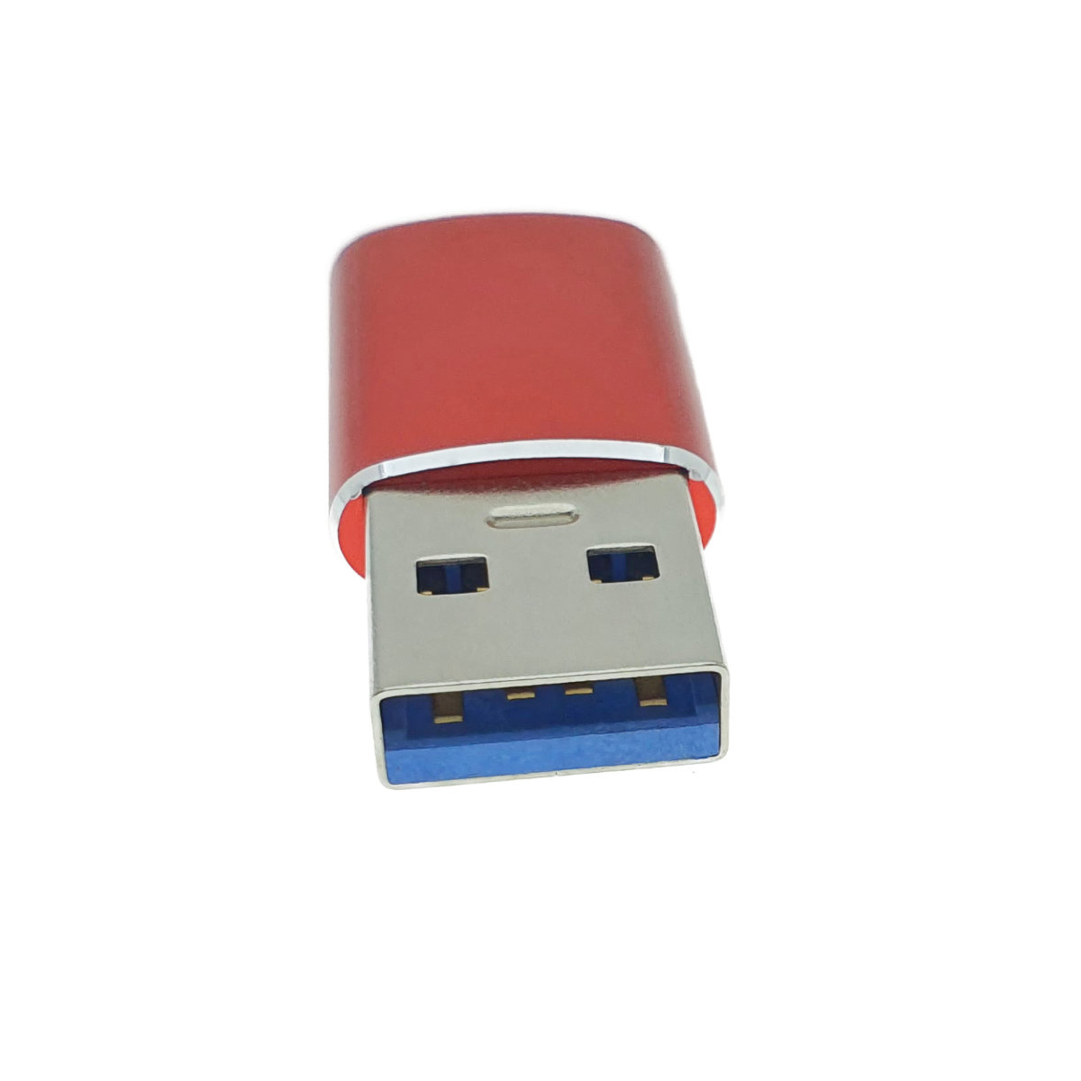 Adaptor OTG USB 3.1 tata la USB tip C mama, carcasa aluminiu, Data C 080, alimentare si transfer de date, rosu [6]
