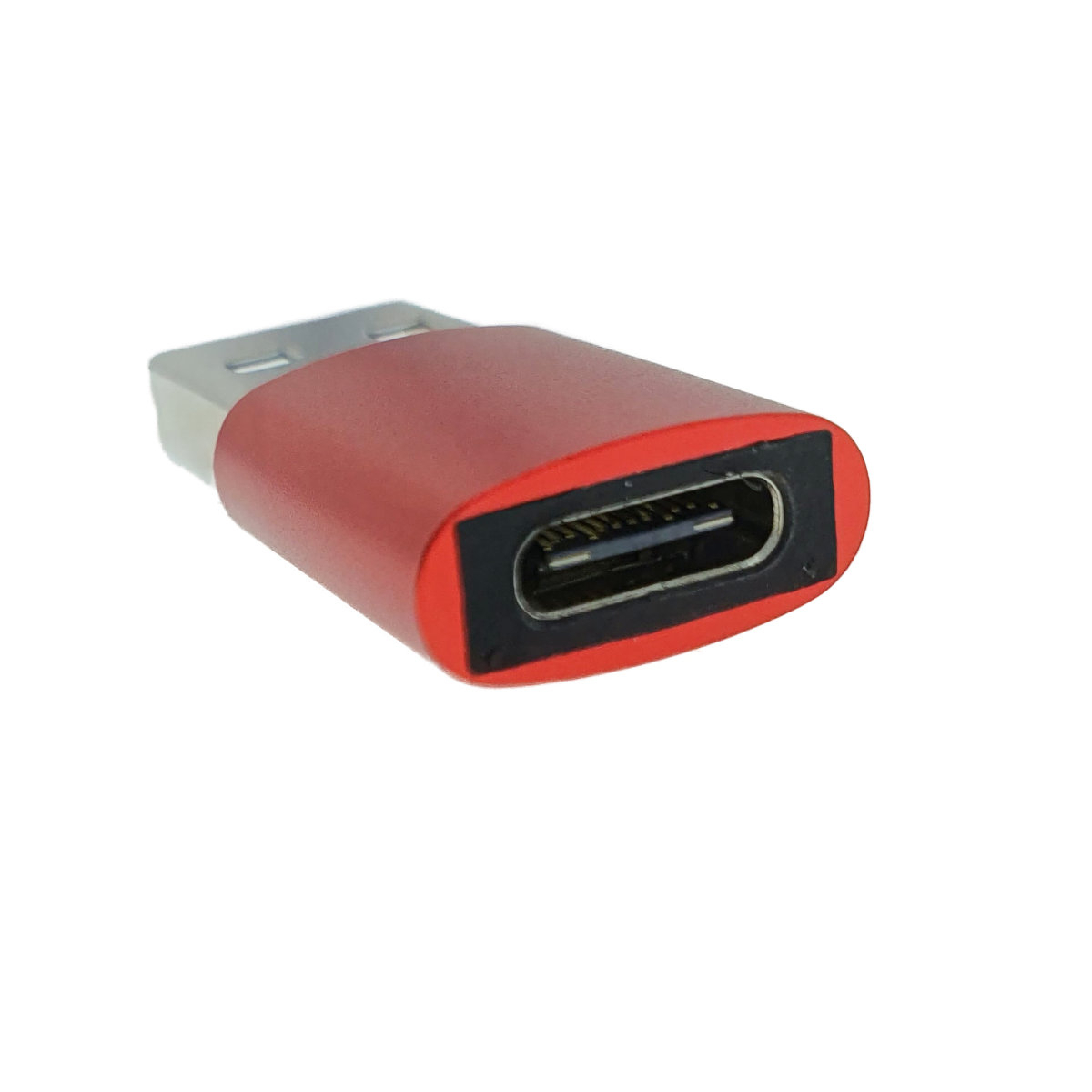 Adaptor OTG USB 3.1 tata la USB tip C mama, carcasa aluminiu, Data C 080, alimentare si transfer de date, rosu [3]