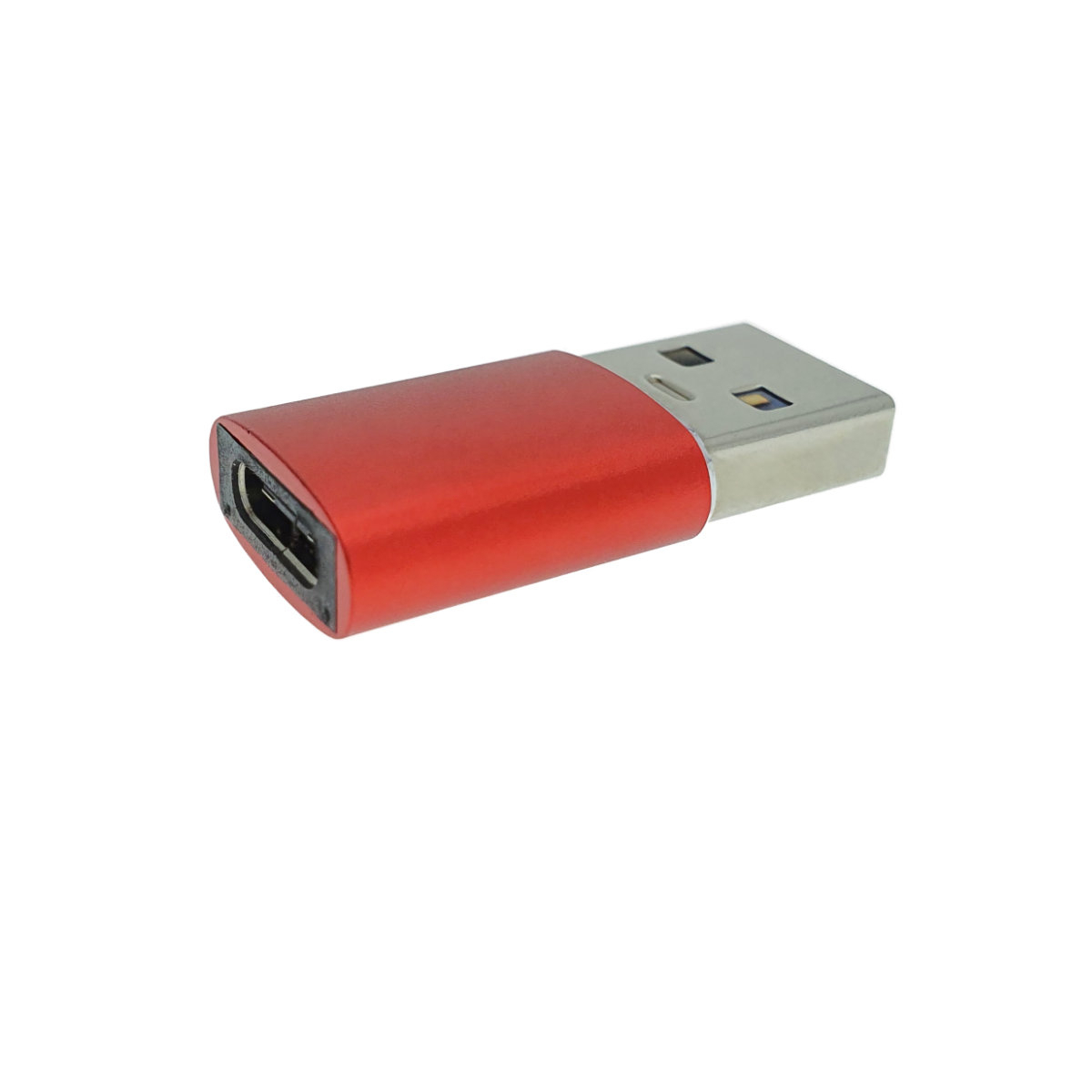 Adaptor OTG USB 3.1 tata la USB tip C mama, carcasa aluminiu, Data C 080, alimentare si transfer de date, rosu [7]
