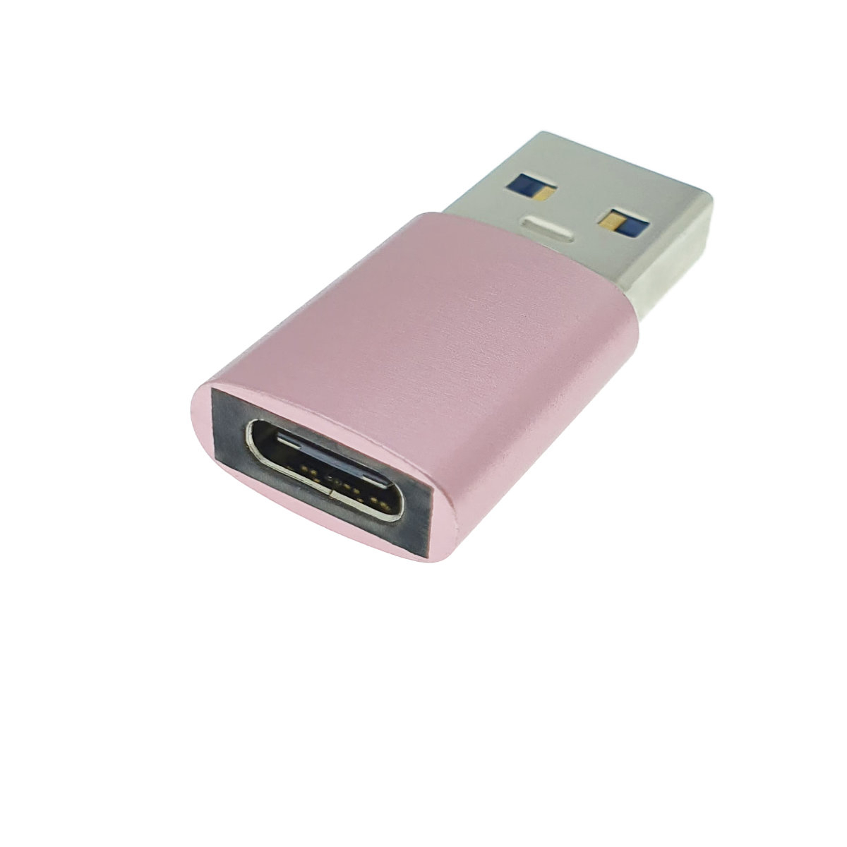 Adaptor OTG USB 3.1 tata la USB tip C mama, carcasa aluminiu, Data C 080, alimentare si transfer de date, roz [11]