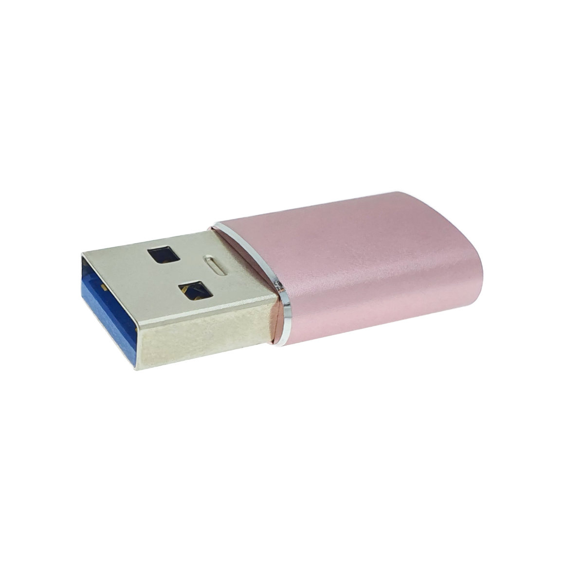 Adaptor OTG USB 3.1 tata la USB tip C mama, carcasa aluminiu, Data C 080, alimentare si transfer de date, roz [12]