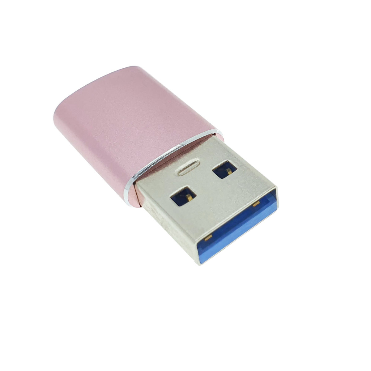 Adaptor OTG USB 3.1 tata la USB tip C mama, carcasa aluminiu, Data C 080, alimentare si transfer de date, roz [13]