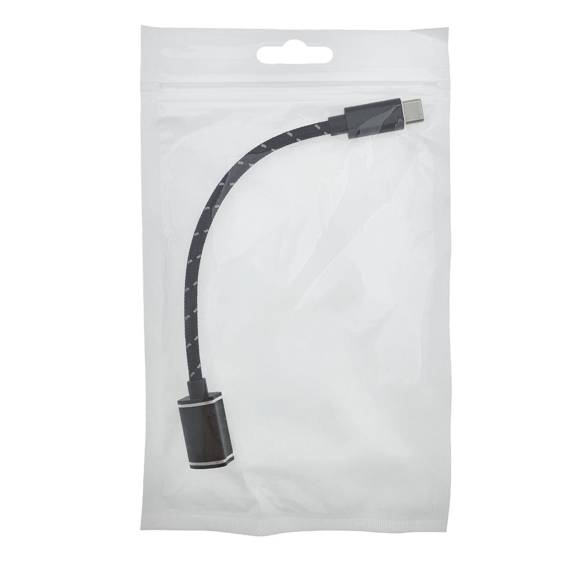 Adaptor premium OTG , USB 3.0 mama la USB tip C tata , Revolution 088, cablu cu invelis textil, carcasa aluminiu, negru [10]