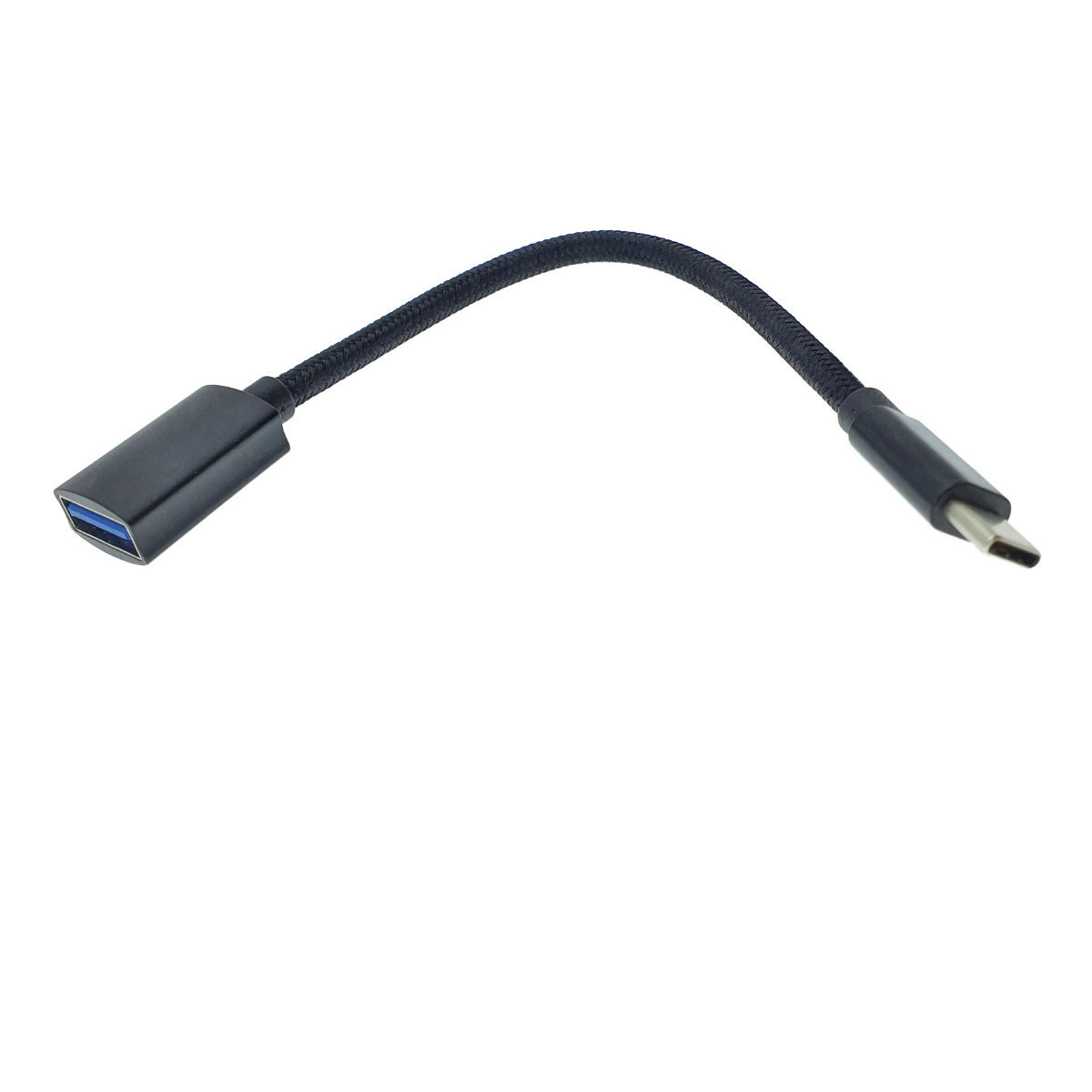 Adaptor premium OTG , USB 3.1 mama la USB tip C tata , Revolution 115, cablu cu invelis textil, carcasa aluminiu, negru [8]