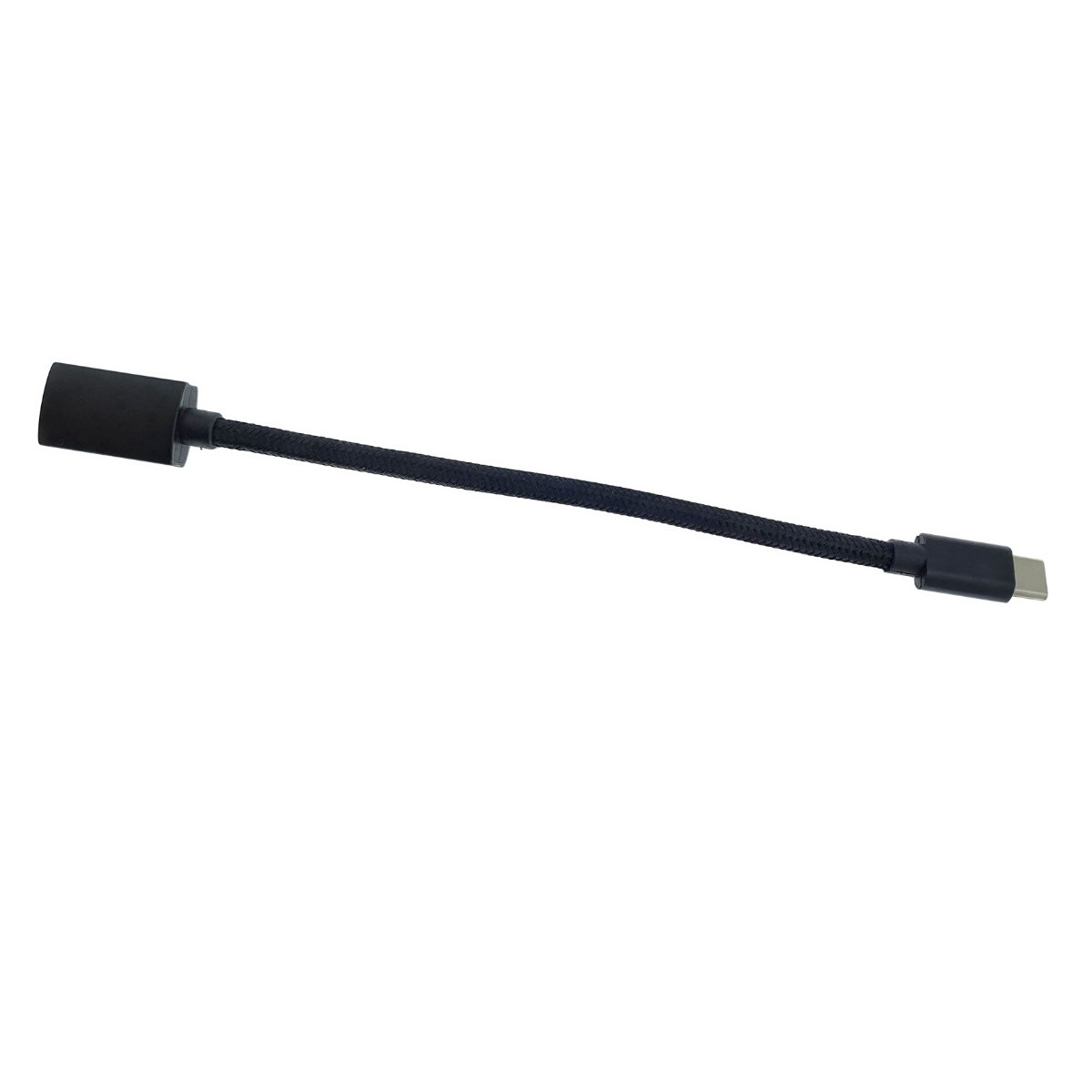 Adaptor premium OTG , USB 3.1 mama la USB tip C tata , Revolution 115, cablu cu invelis textil, carcasa aluminiu, negru [12]