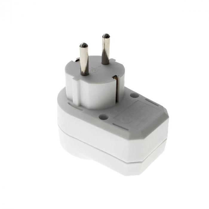 Adaptor priza Schuko,1x16A,maxim 3500W,250V,cu intrerupator,alb,50909 [3]