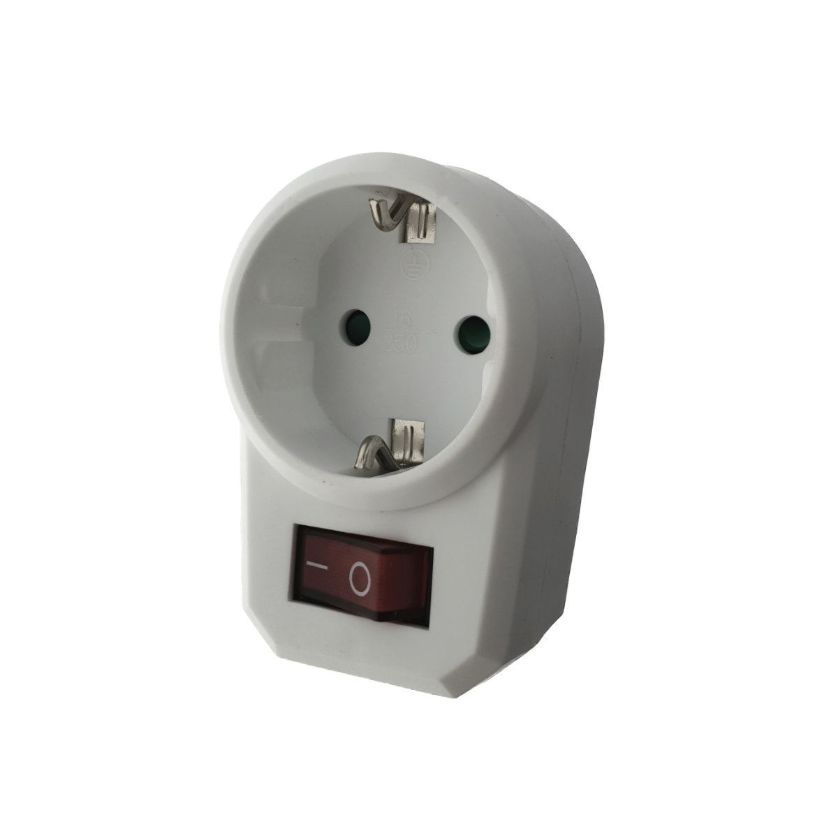 Adaptor priza Schuko,1x16A,maxim 3500W,250V,cu intrerupator,alb,50909 [8]