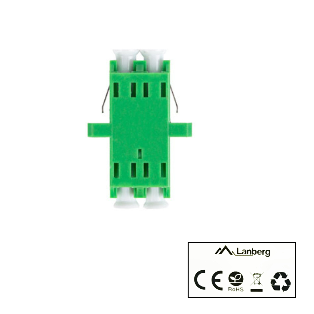 Adaptor retea fibra optica cu conectori LC/APC, Lanberg 43373, SM, DUPLEX, verde [4]