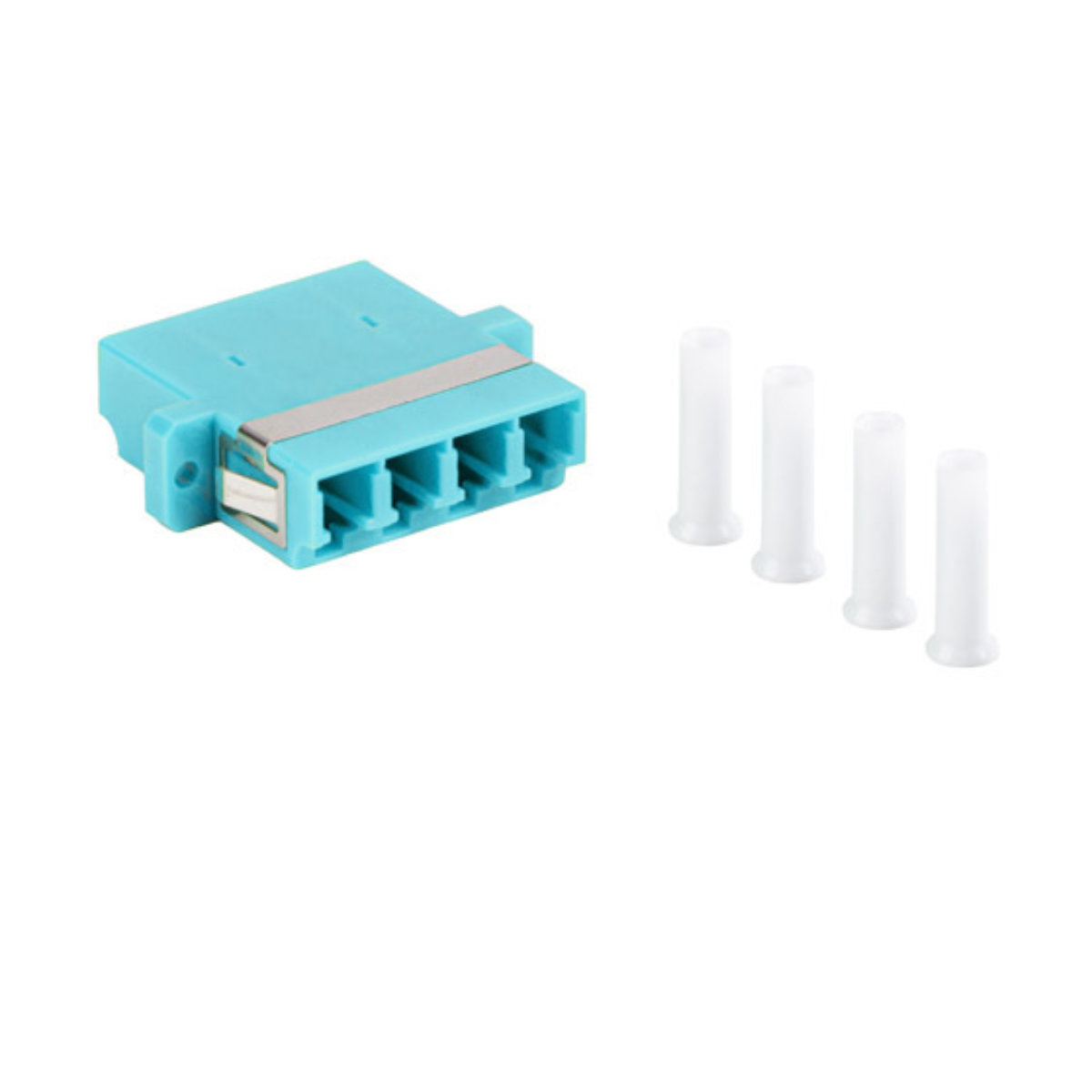 Adaptor retea fibra optica cu conectori LC/UPC, Lanberg 43376, MM QUAD OM3, turcoaz [1]