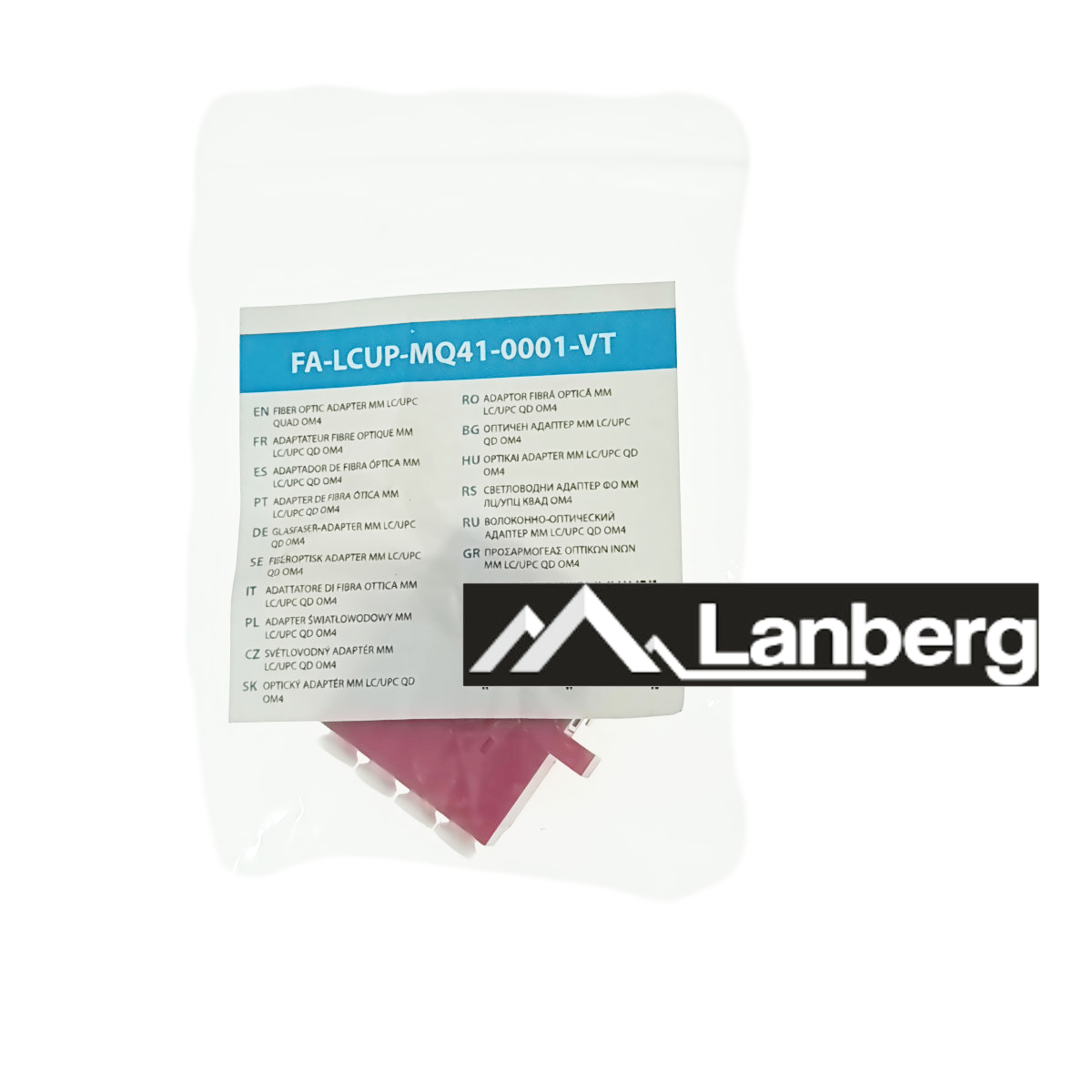 Adaptor retea fibra optica cu conectori LC/UPC, Lanberg 43378, MM QUAD OM4, violet [5]
