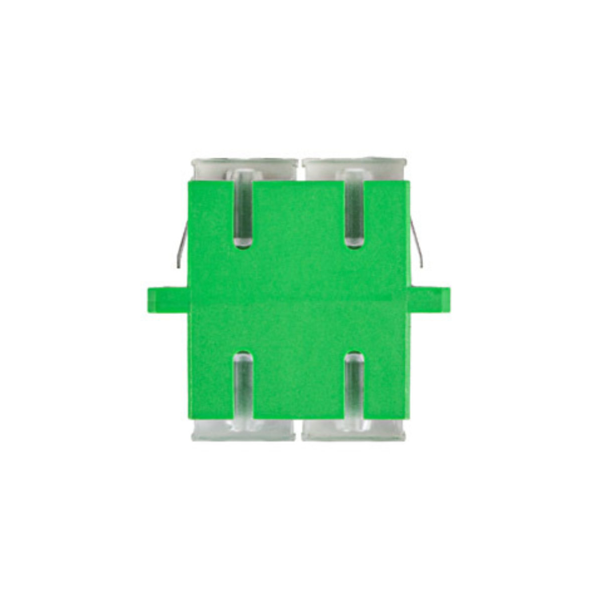 Adaptor retea fibra optica cu conectori SC/APC, Lanberg 43381, SM DUPLEX, capace transparente, verde [4]