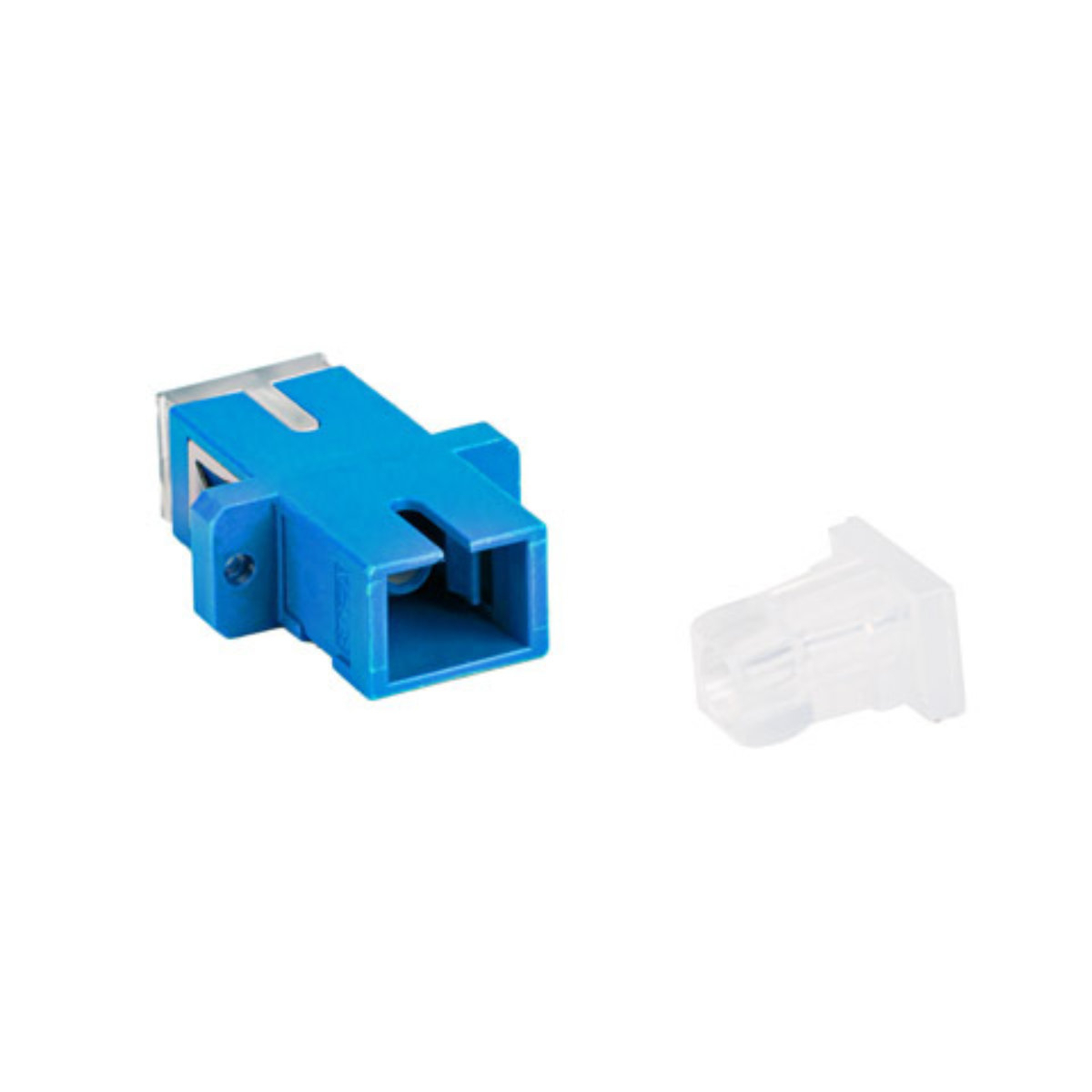 Adaptor retea fibra optica cu conectori SC/UPC, Lanberg 43366, SM SIMPLEX, capace transparente, albastru [2]