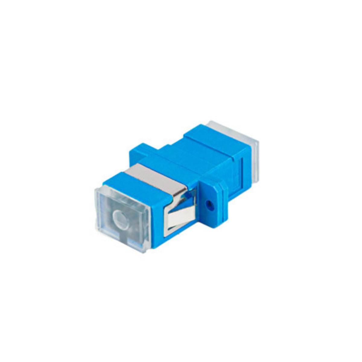 Adaptor retea fibra optica cu conectori SC/UPC, Lanberg 43366, SM SIMPLEX, capace transparente, albastru [4]
