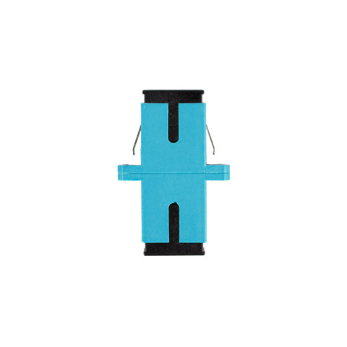 Adaptor retea fibra optica cu conectori SC/UPC, Lanberg 43368, MM SIMPLEX OM3, cu capace negre, turcoaz [4]