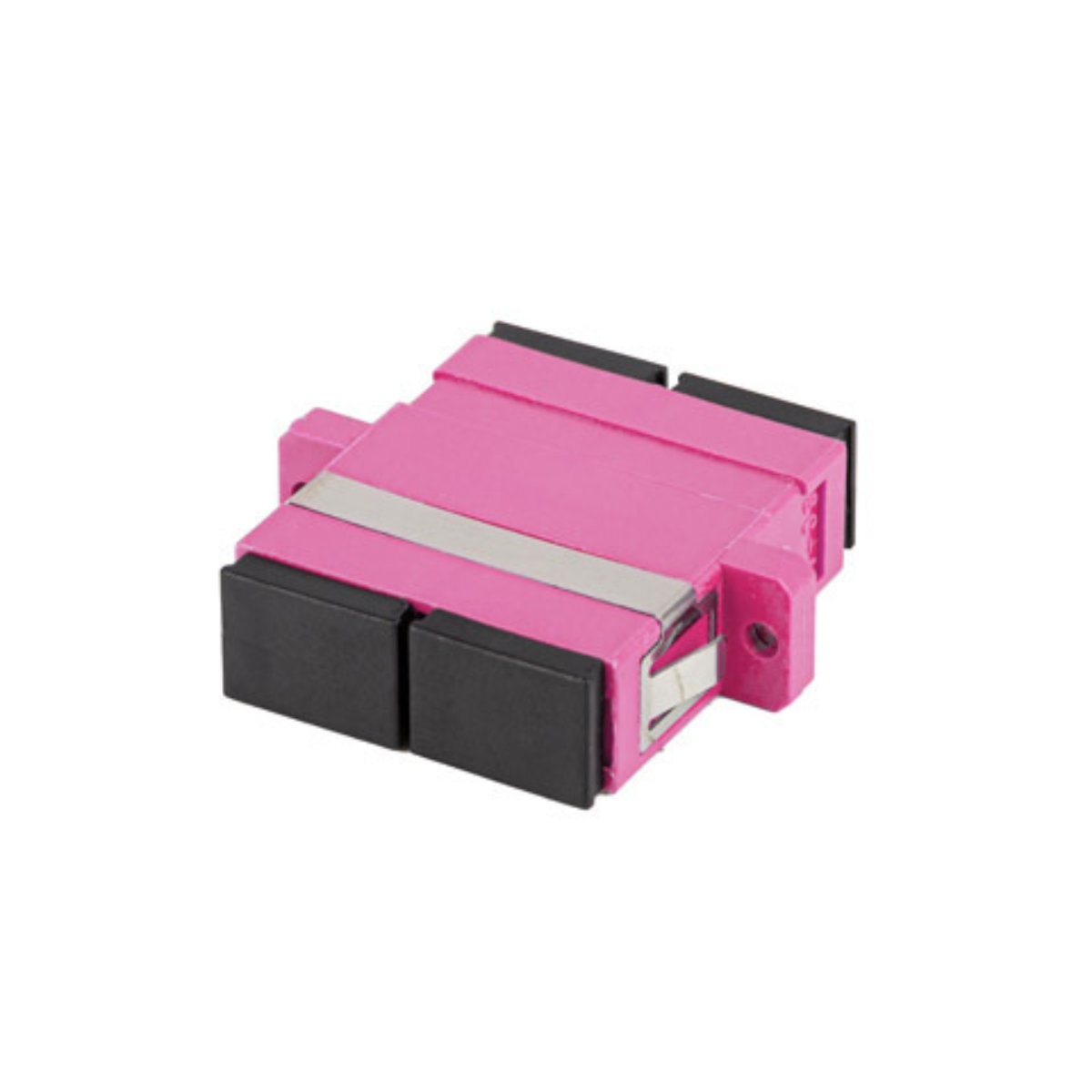 Adaptor retea fibra optica cu conectori SC/UPC, Lanberg 43370, MM DUPLEX OM4, cu capace negre, violet [2]