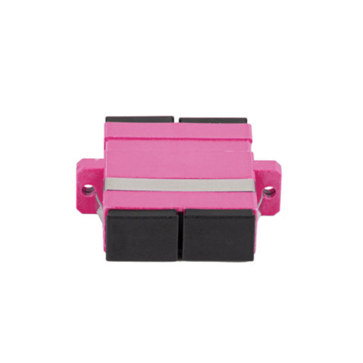 Adaptor retea fibra optica cu conectori SC/UPC, Lanberg 43370, MM DUPLEX OM4, cu capace negre, violet [3]