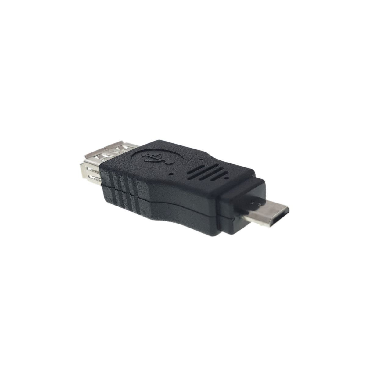 Adaptor USB 2.0 mama la conector microUSB tata, negru [6]