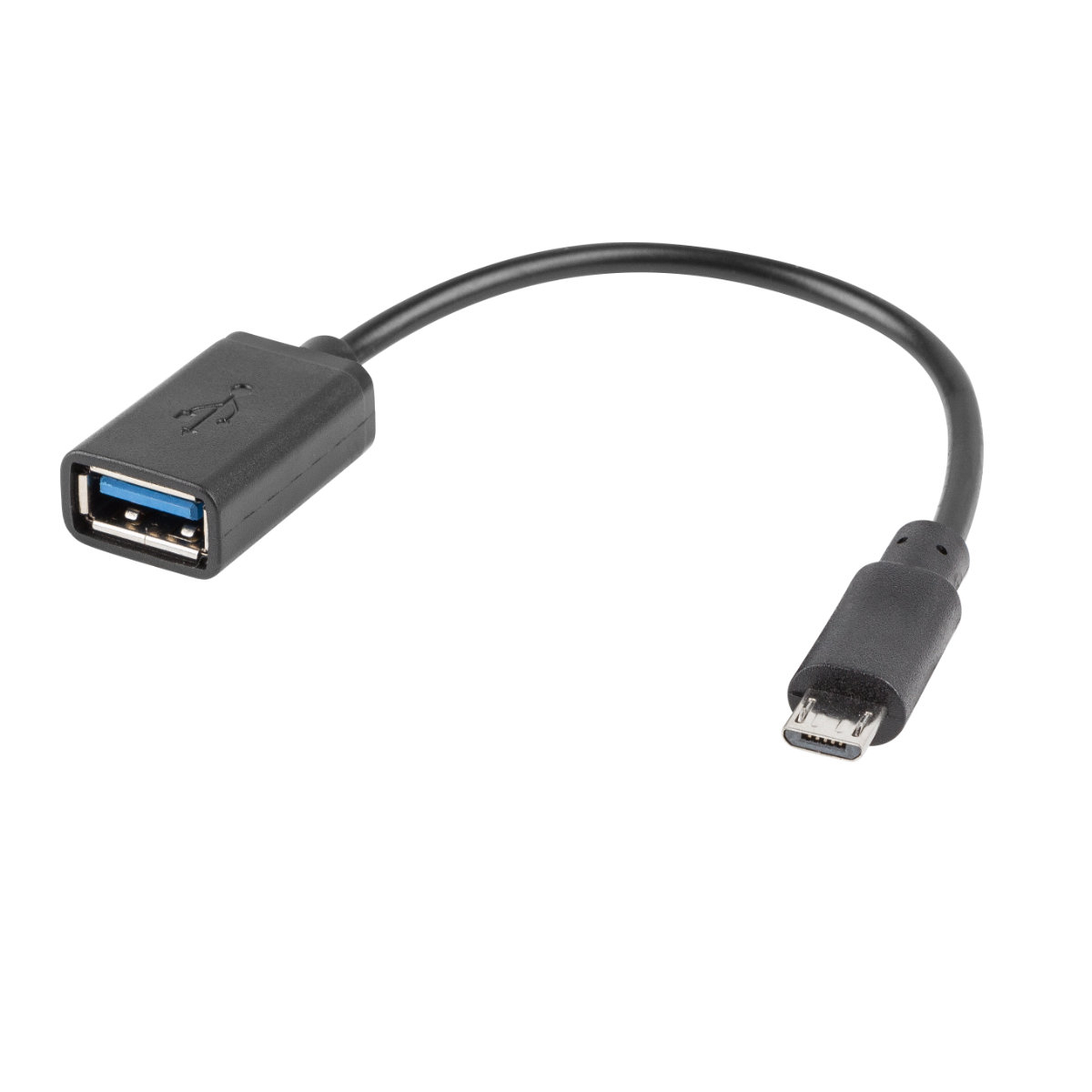 Adaptor USB 2.0 OTG Lanberg 42444, microUSB tata la USB mama, cablu 15 cm, negru [5]