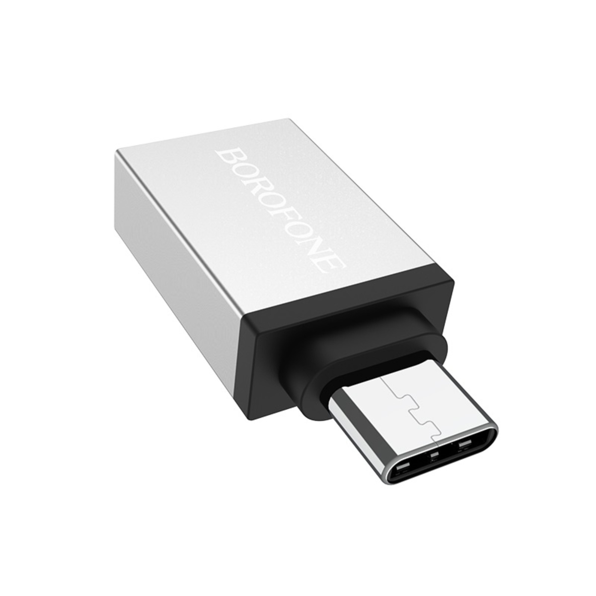 Adaptor USB-C la USB 3.0 cu functie OTG, Borofone 09032, argintiu [1]