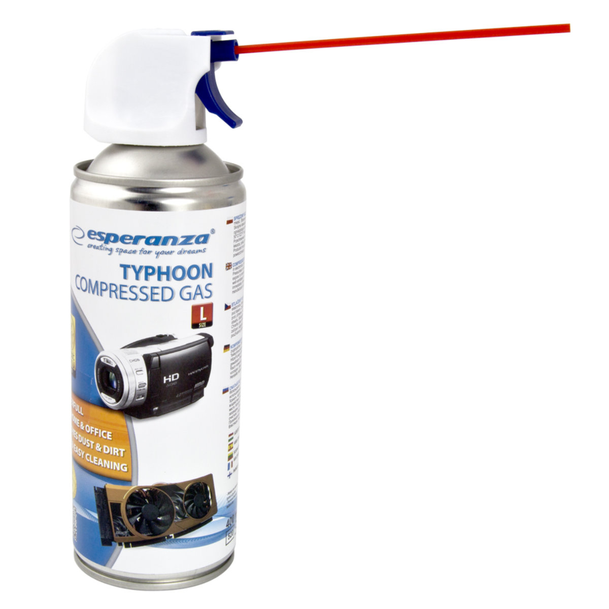 Aer comprimat 400 ml, cu sistem tip pistol, Esperanza Typhoon L Gun , pentru curatare dispozitive [1]
