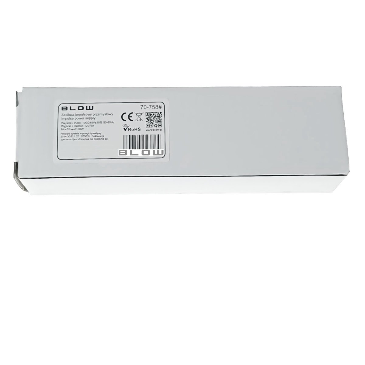 Alimentator compact pentru LED-uri, 220V la 12V-5A, 60W, Blow 12728, alb cu albastru [3]