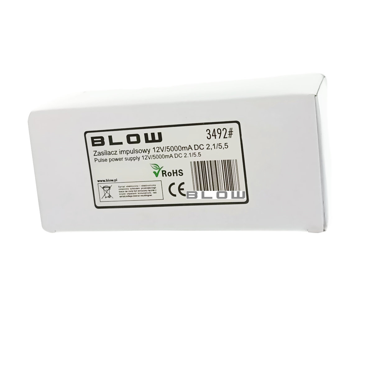 Alimentator de 12V-5A, 60W, cu mufa jack 2.1x5.5mm, cabluri alimentare de 1.2m si 1m, Blow 08112, negru [6]