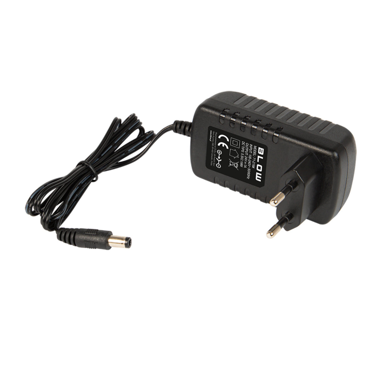 Alimentator de 24V-1A, 24W, cu mufa jack 2.1x5.5mm, cablu de 1.1m, Blow 11938, negru [1]