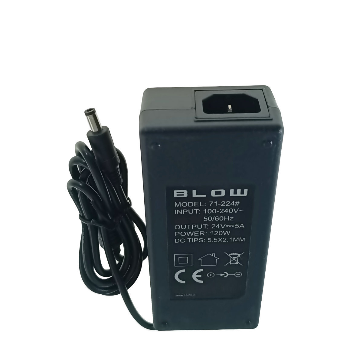 Alimentator de 24V-5A, 120W, cu mufa jack 2.1x5.5mm, cabluri alimentare de 1.1m si 1.2m, Blow 11945, negru [3]