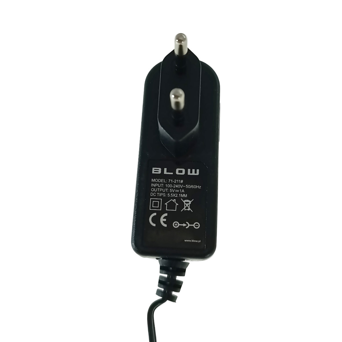 Alimentator de 5V-1A, 5W, cu mufa jack 2.1x5.5mm, Blow 11929, cablu de 1.1m, negru [4]