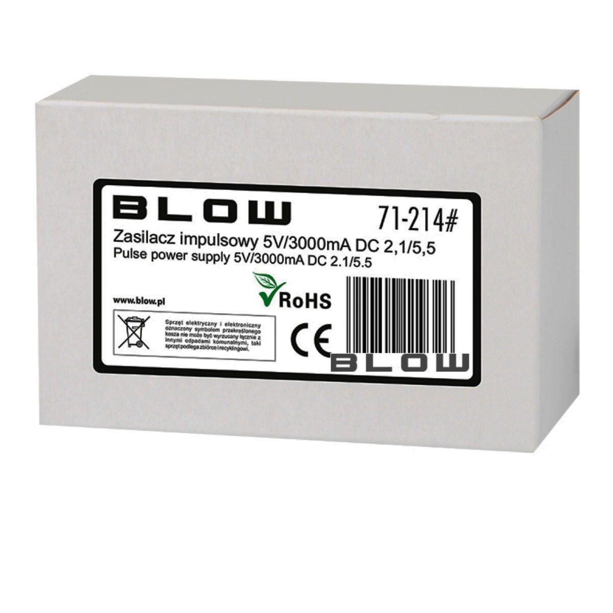 Alimentator de 5V-3A, 15W, cu mufa jack 2.1x5.5mm, Blow 11932, cablu de 1.1m, negru [5]