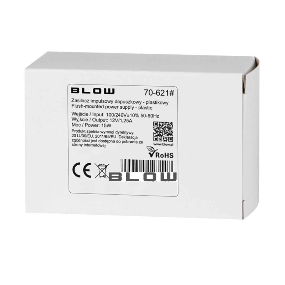 Alimentator plat pentru LED-uri, 220V la 12V-1.25A, 15W, Blow, IP67, negru [4]