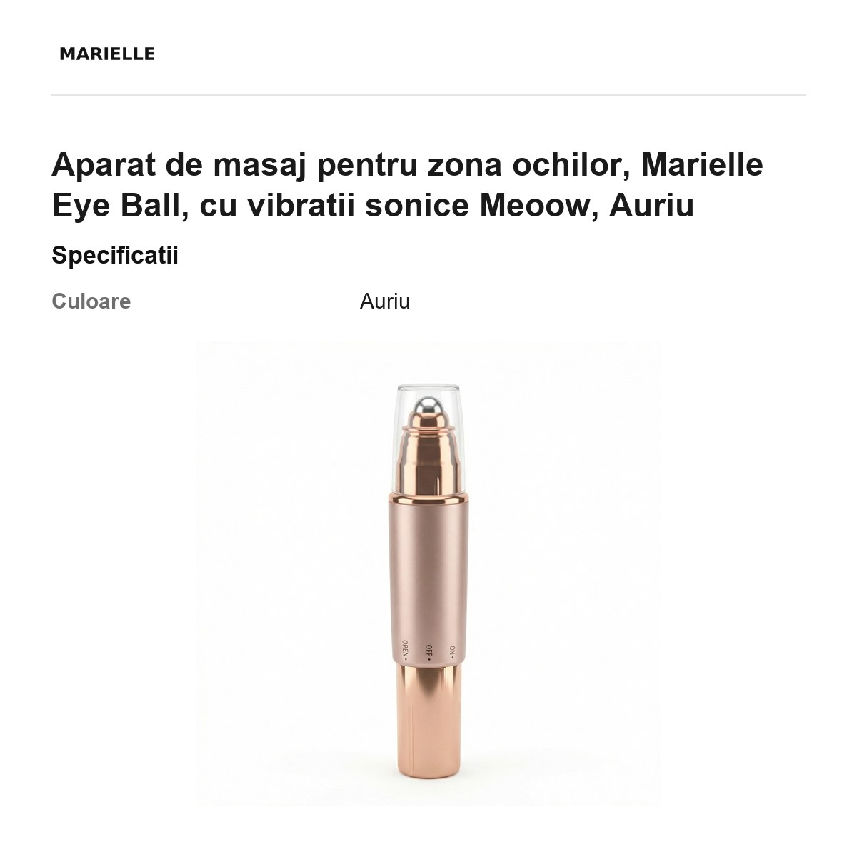 Aparat de masaj pentru zona ochilor, Marielle Eye Ball, cu vibratii sonice Meoow, Auriu [3]