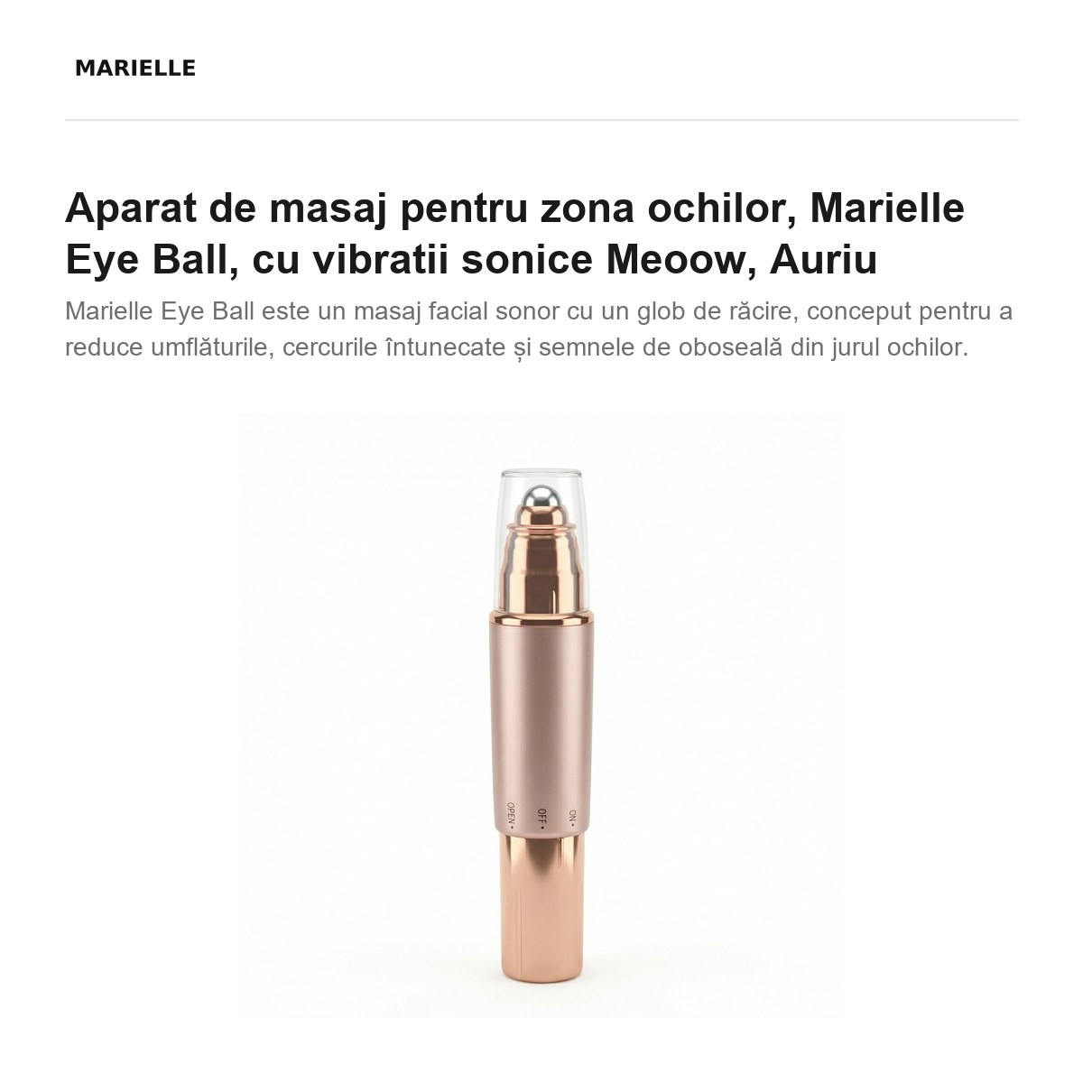 Aparat de masaj pentru zona ochilor, Marielle Eye Ball, cu vibratii sonice Meoow, Auriu [2]