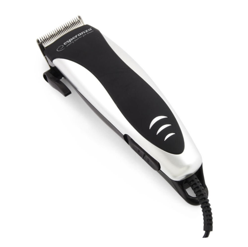 Aparat de tuns parul si barba, Esperanza Gallant, precizie de la 1.2 la 12 mm, 10W, 4 accesorii, negru argintiu [5]