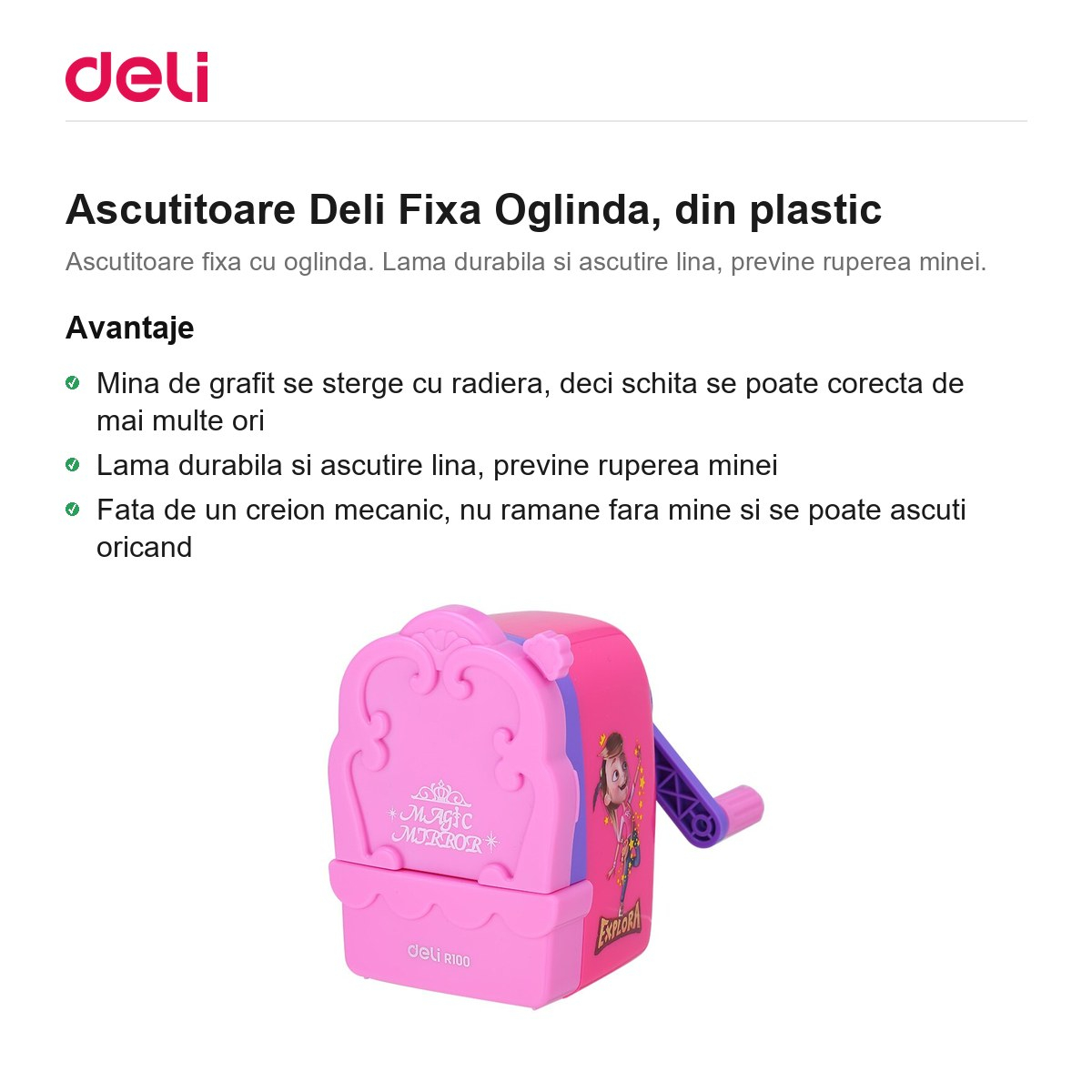Ascutitoare Deli Fixa Oglinda, din plastic [2]