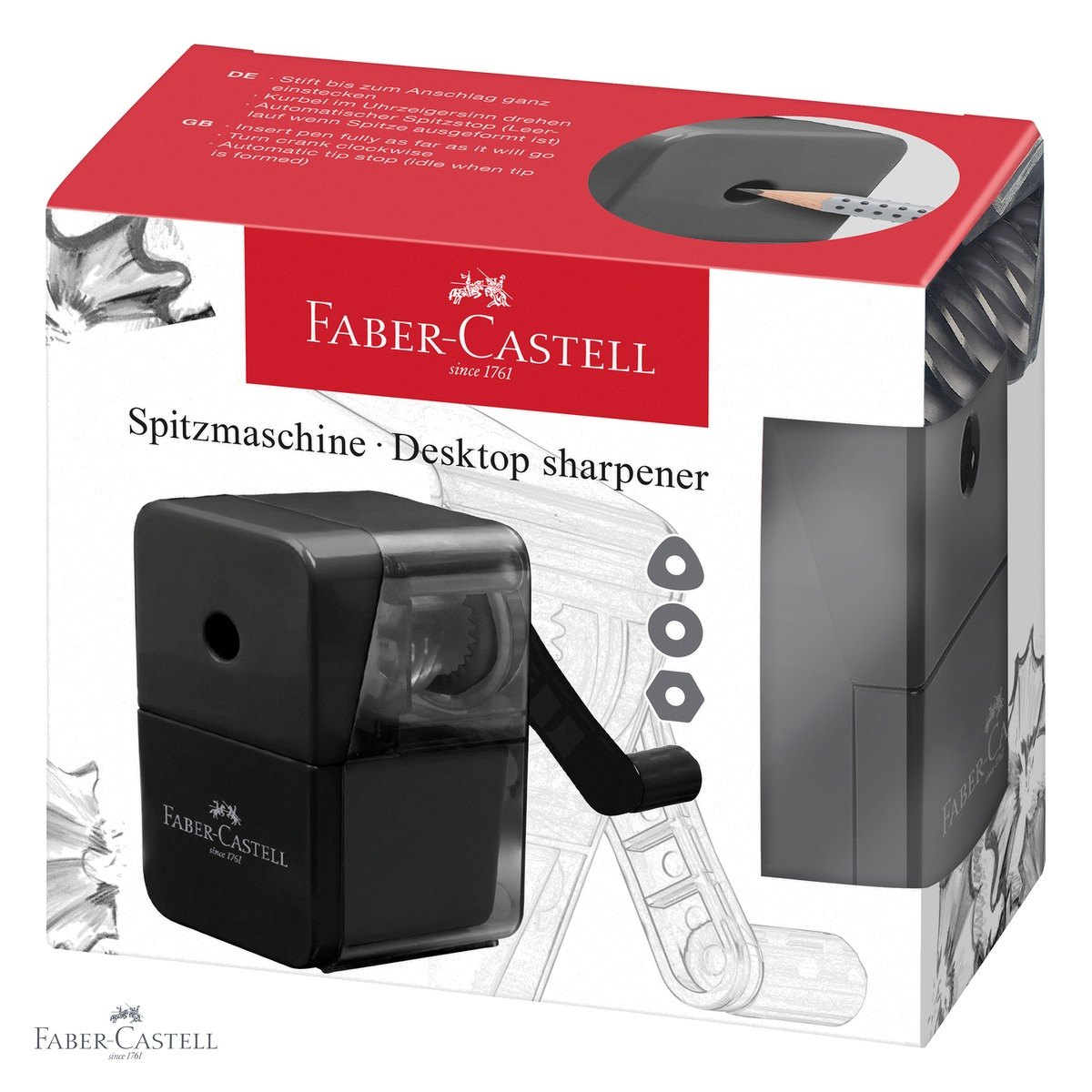 Ascutitoare fixa de birou Faber-Castell, lama otel, negra, pentru creioane pana la 8,4 mm [4]