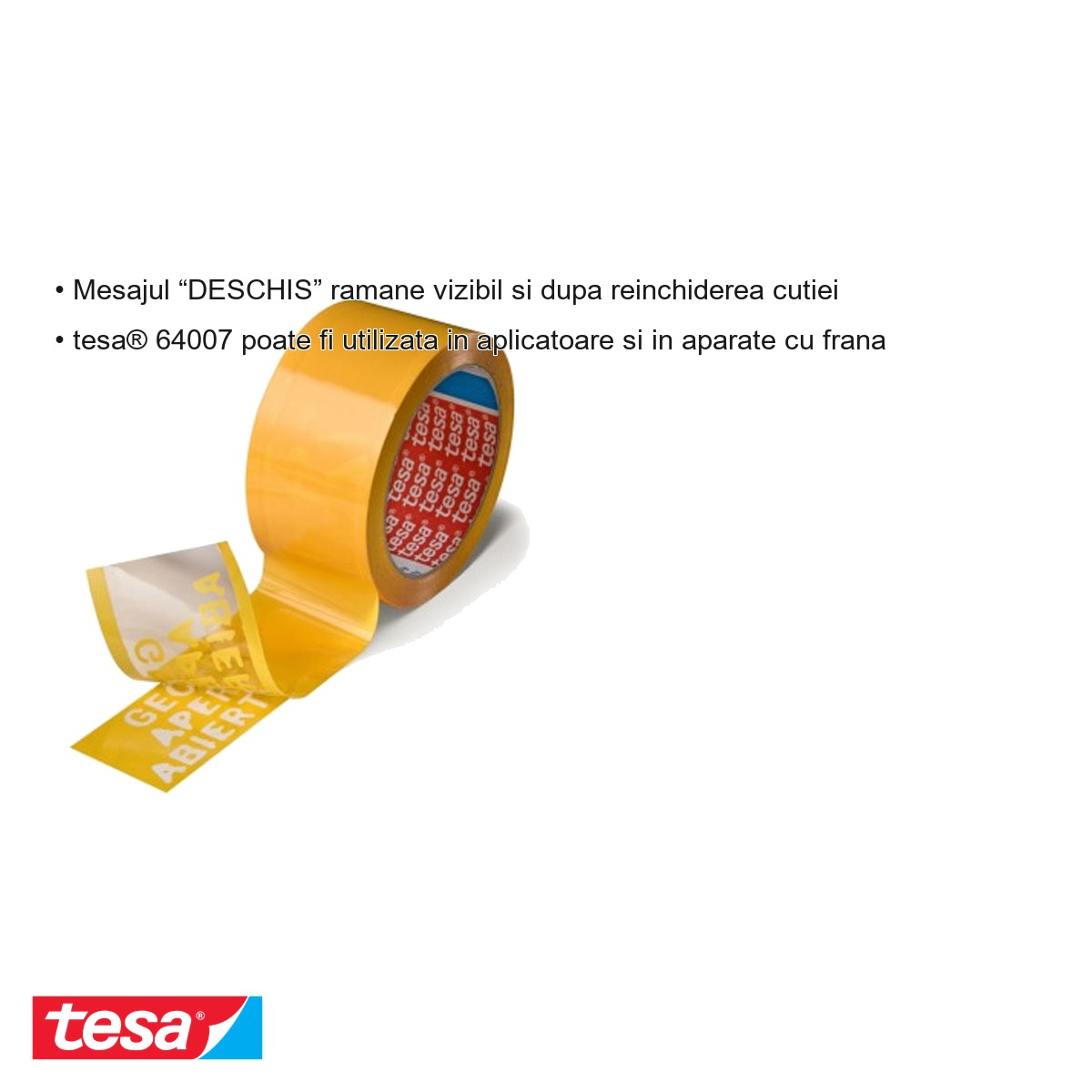 Banda adeziva antifurt Tesa 64007, martor anti-interferenta, sigilare colete, 50mm x 50m [5]