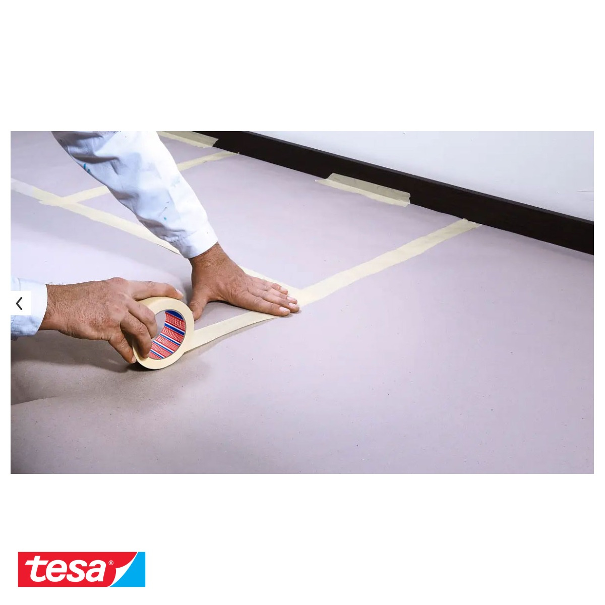 Banda adeziva de mascare din hartie Tesa, 50m x 100mm, pentru lucrari de vopsire interioara [4]