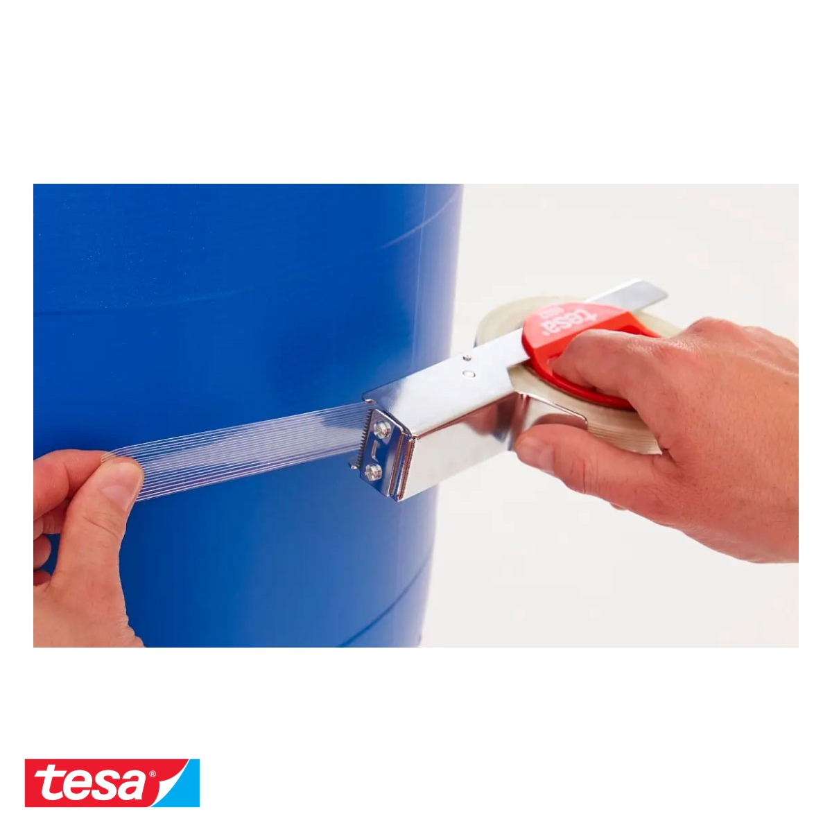 Banda adeziva monofilament Tesa 4590, rezistenta la rupere, 50m x 50mm, pentru legare si paletizare industriala [8]