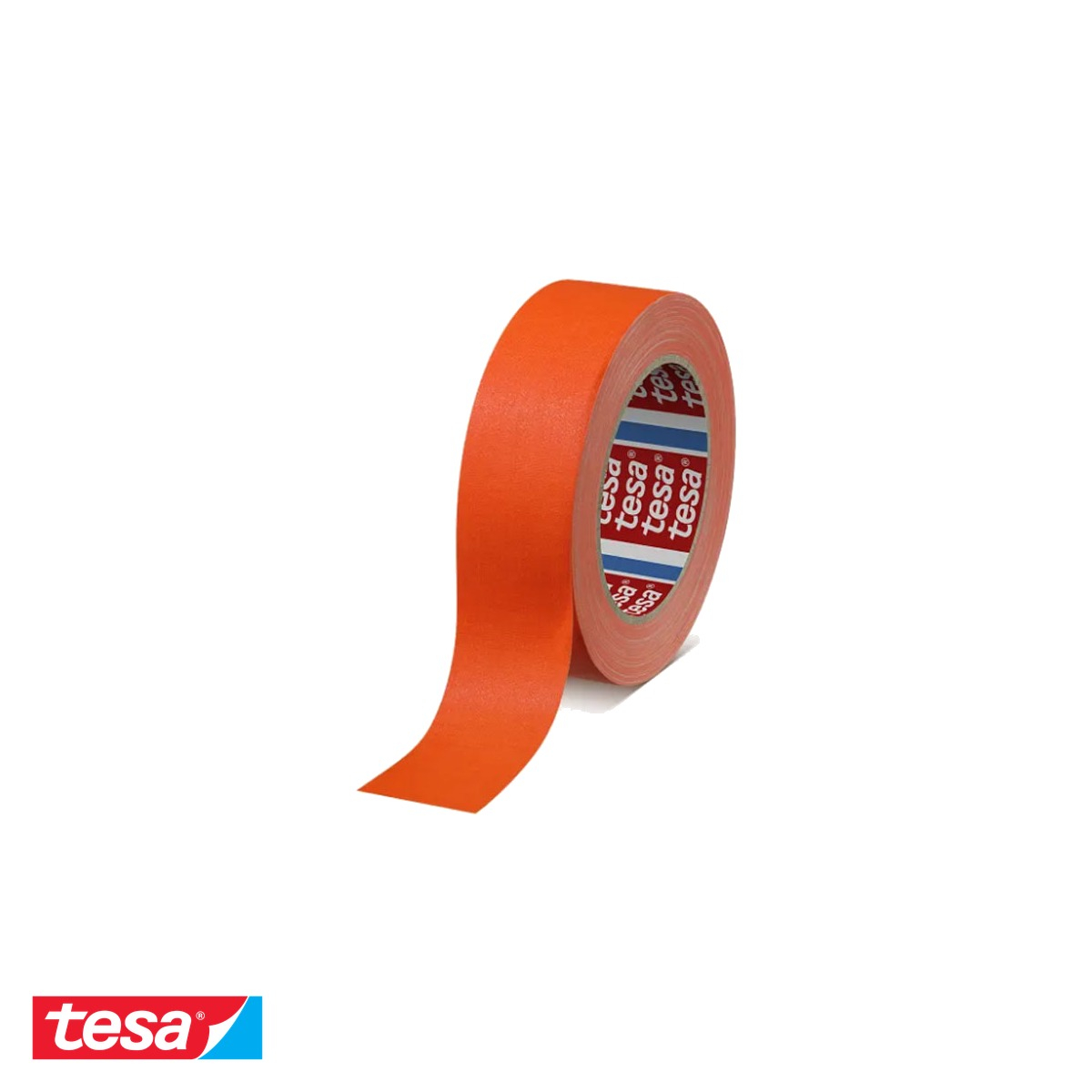 Banda adeziva textila Tesa 4671, portocaliu neon, rezistenta, pentru marcare si ambalare, 25m x 25mm [1]
