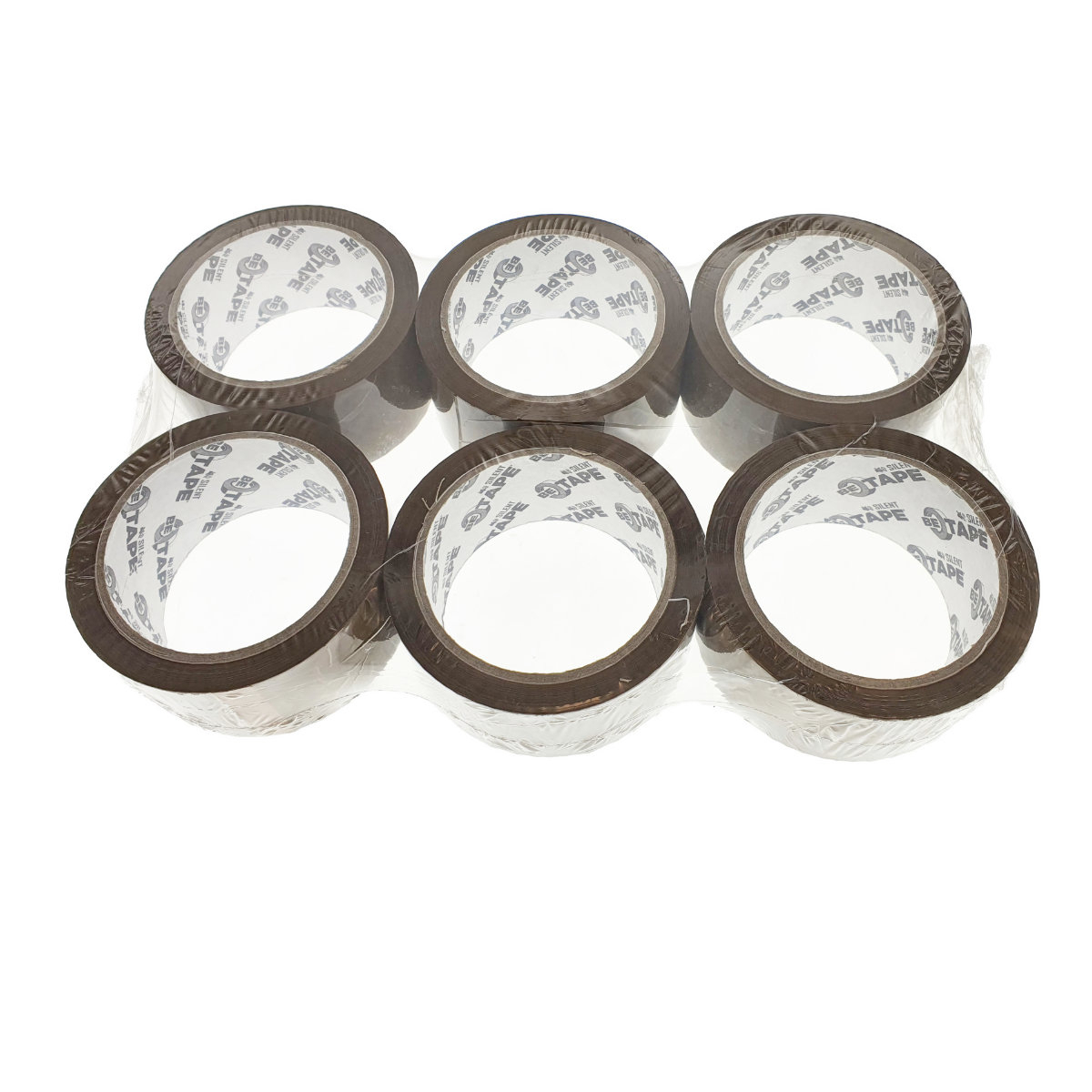 Banda adeziva tip scotch, 48 mm x 66 m, silentioasa, Be Tape Silent, solvent, maro mat [4]