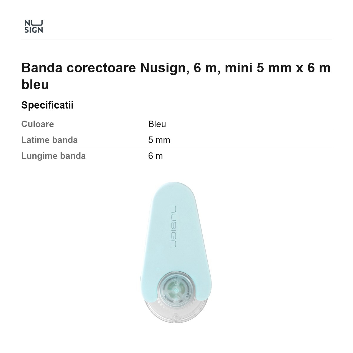 Banda corectoare Nusign, 6 m, mini 5 mm x 6 m bleu [3]