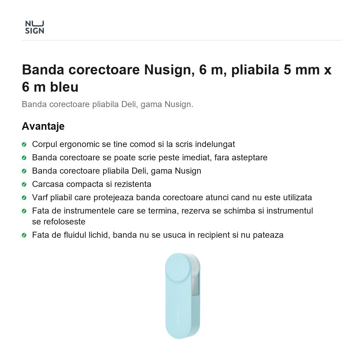 Banda corectoare Nusign, 6 m, pliabila 5 mm x 6 m bleu [2]