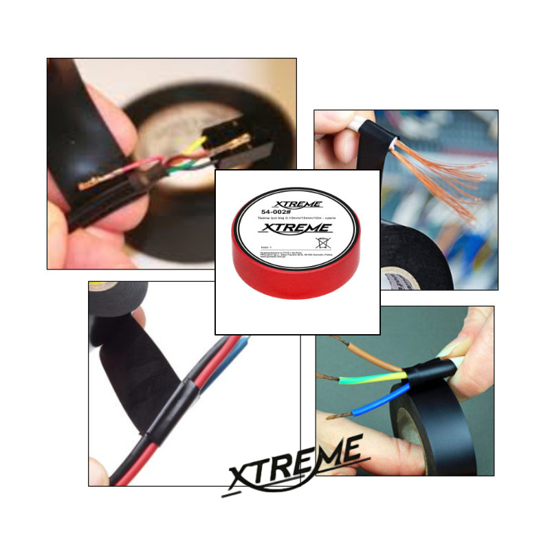 Banda izolatoare adeziva, XTREME 07052, 0.13mmx15mm, 10m lungime, PVC, rosie [5]