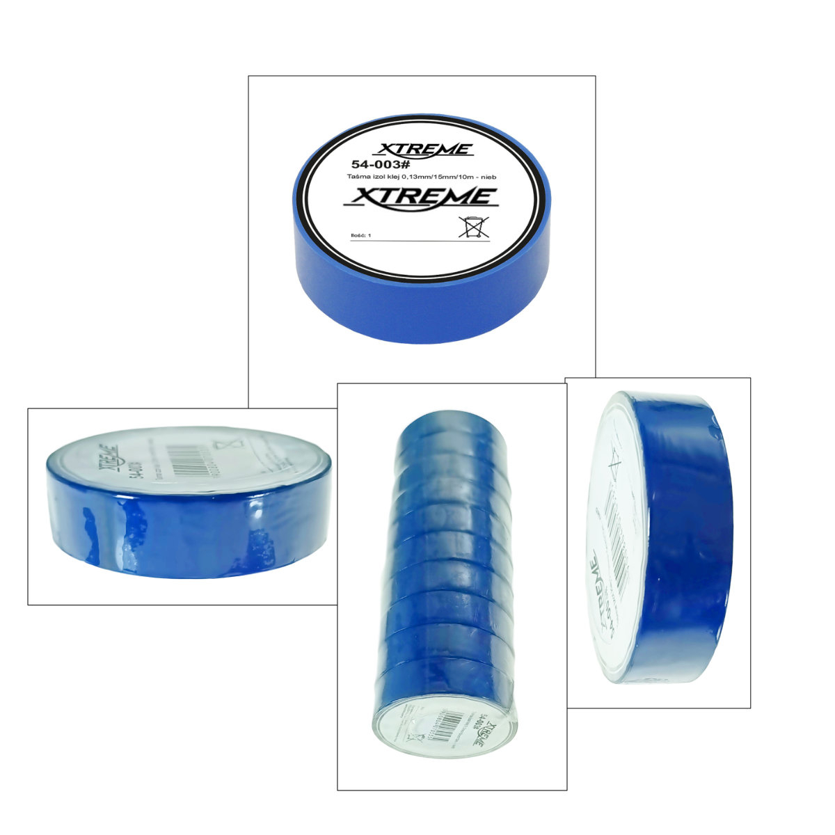 Banda izolatoare adeziva, XTREME 07053, 0.13mmx15mm, 10m lungime, PVC, albastra [3]