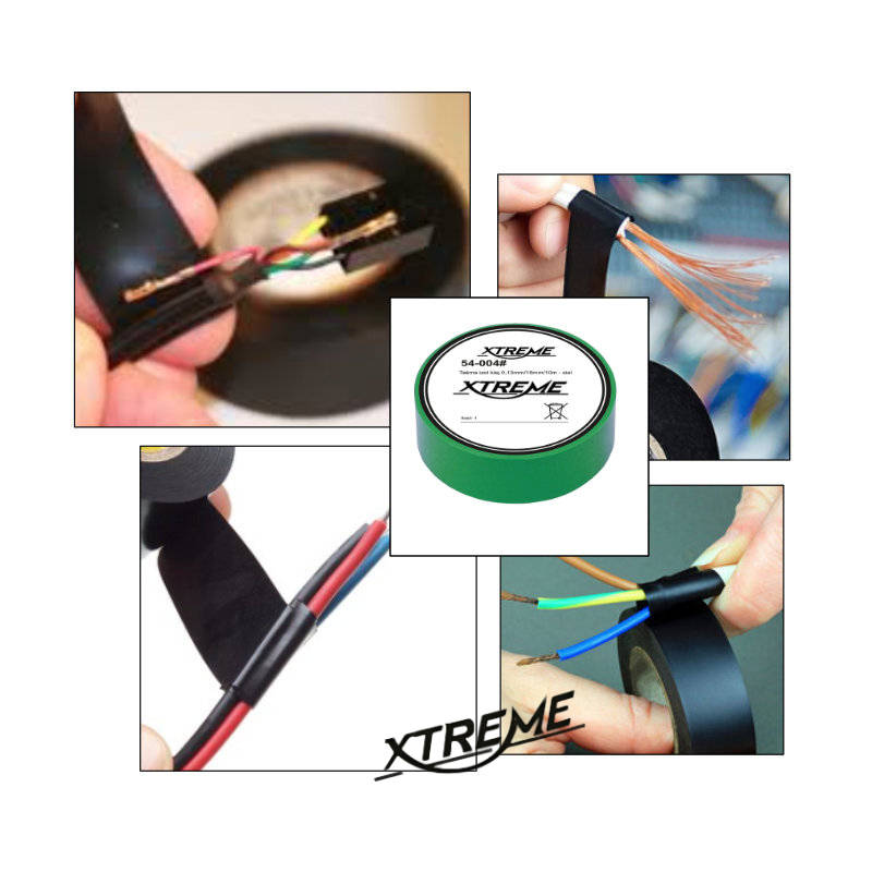 Banda izolatoare adeziva, XTREME 07054, 0.13mmx15mm, 10m lungime, PVC, verde [5]