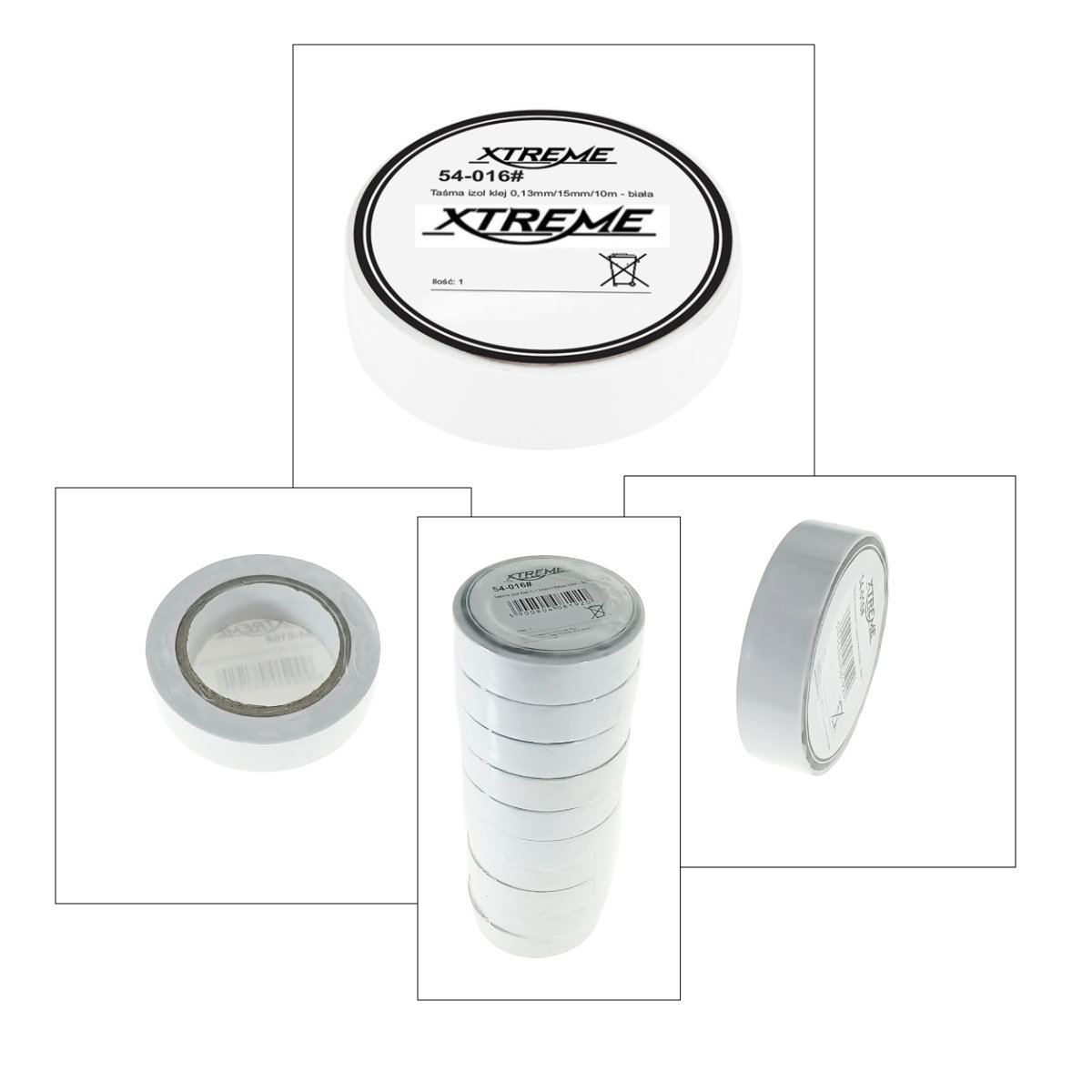 Banda izolatoare adeziva, XTREME 08192, 0.13mmx15mm, 10m lungime, PVC, alba [3]