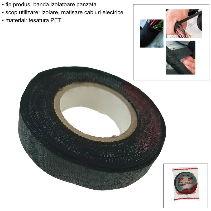 Banda izolatoare textila, FS-40212 93435, lungime 8.5m, neagra [4]