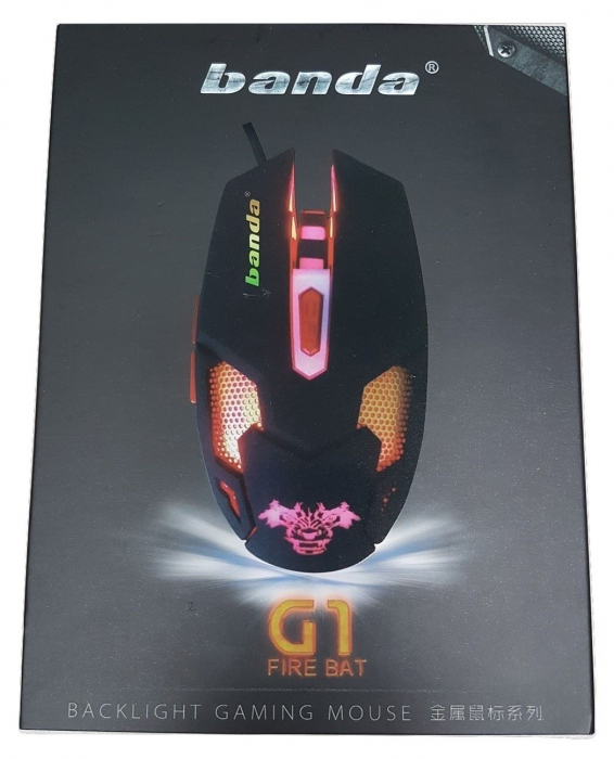 BANDA - Mouse USB [ G1-W ] ''FIRE BAT'' GAMING 6D - WHITE - LED [2]