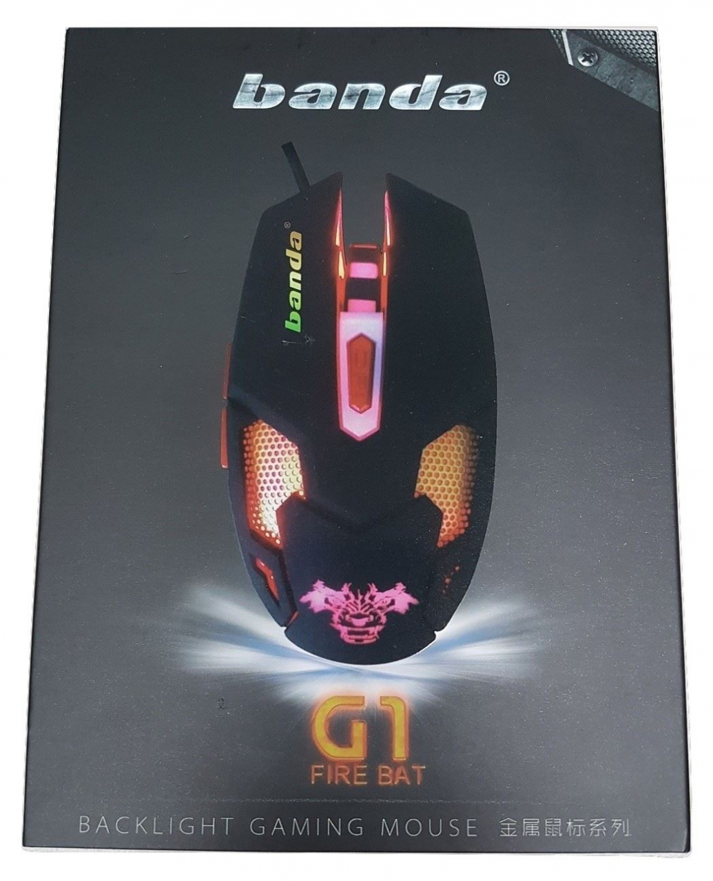BANDA - Mouse USB [ G1-W ] ''FIRE BAT'' GAMING 6D - WHITE - LED [7]